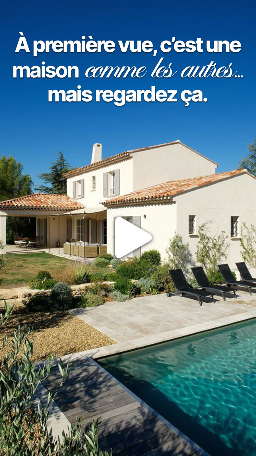 Villa provençale avec piscine, publication Instagram Imovy Studio